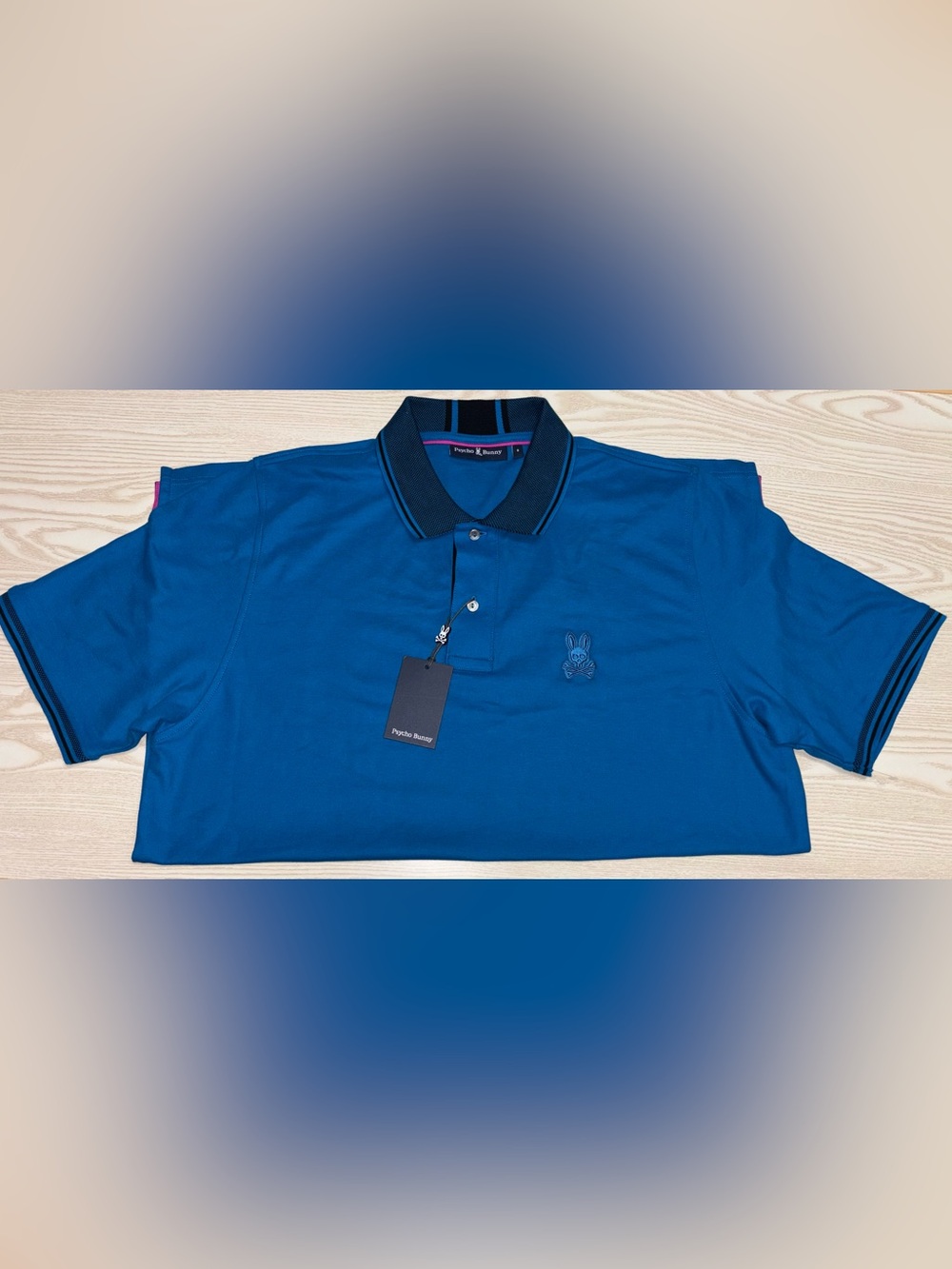 Psycho Bunny Teal-Blue Contrast Collar Polo